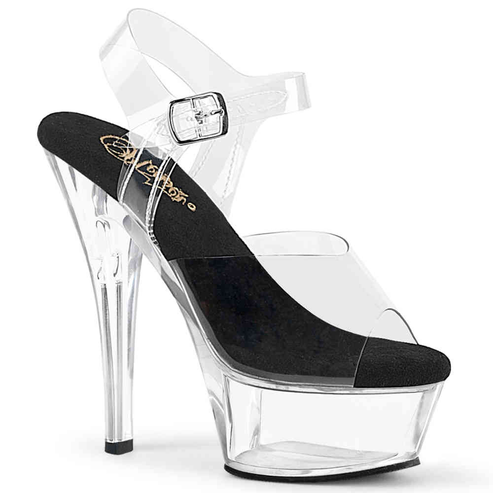 Pleaser - KISS-208 Sandaal met enkelband - Transparant